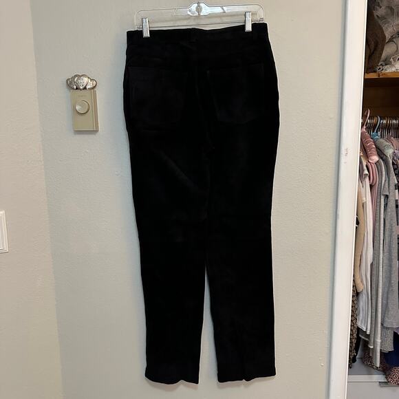 Vintage 90s Brandon Thomas Black Suede Straight Leg Pants Western Cowgirl Fall - Picture 3 of 10